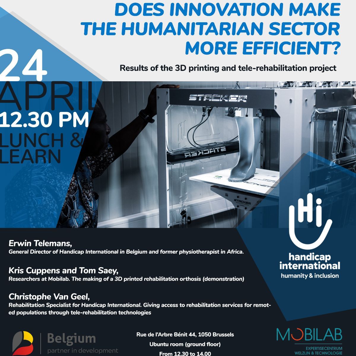 Invitation for the Lunch & Learn on innovation in the humanitarian sector