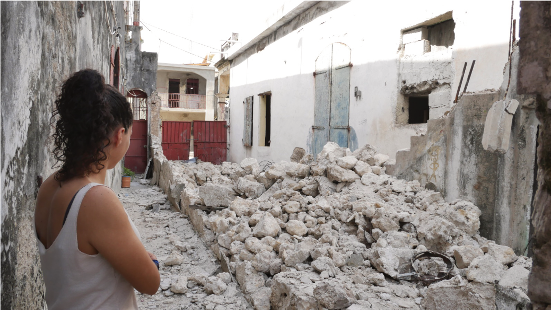 De schade aan het revalidatiecentrum in Les Cayes